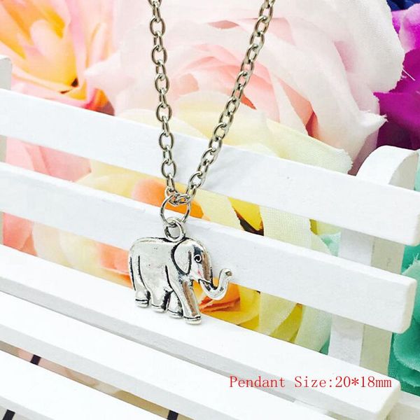 

2018 европа сша популярные древние серебряный слон очарование кулон ожерелье женщины ювелирные изделия гороскоп аксессуар шарм праздничный п, Silver