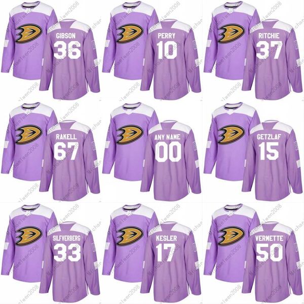 

2018 Fights Cancer Jersey 10 Corey Perry 18 Patrick Eaves 25 Ondrej Kase 71 J.T. Brown Ducks Custom Hockey Jerseys