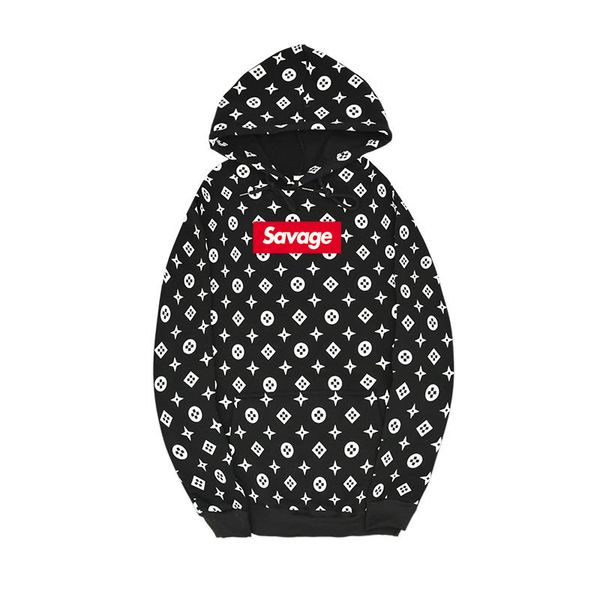 

2018 100% cotton 21 savage street wear woolcotton hoodies parody no heart x savage hoodie sweatshirt men women hip hop, Black