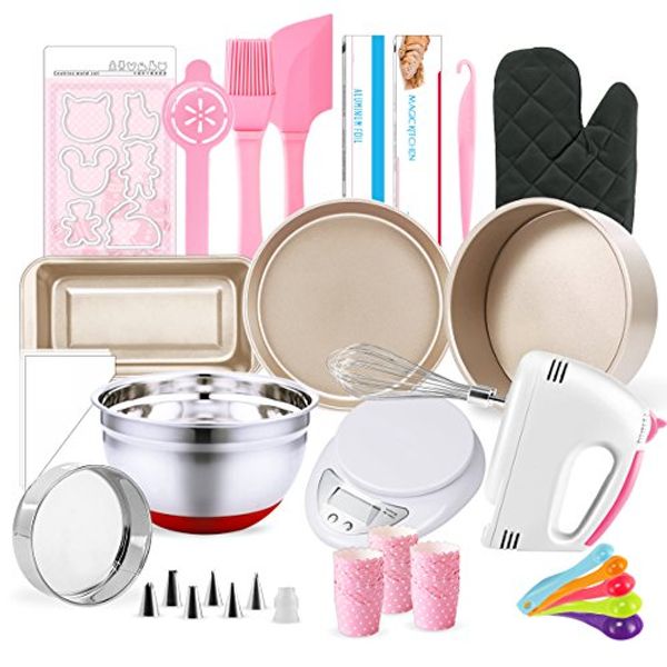 

mck complete cake baking set bakery tools for beginner adults - 21 pcs of baking equipment