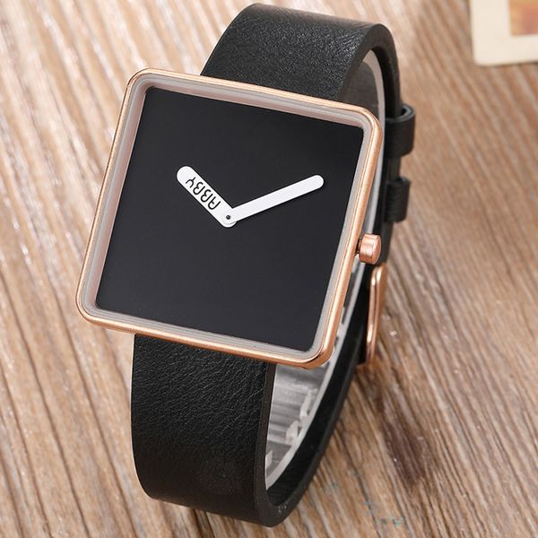 

creative womens fashion watch square minimalist watch casual leather bracelet lady clock simple quartz whatch, Slivery;brown