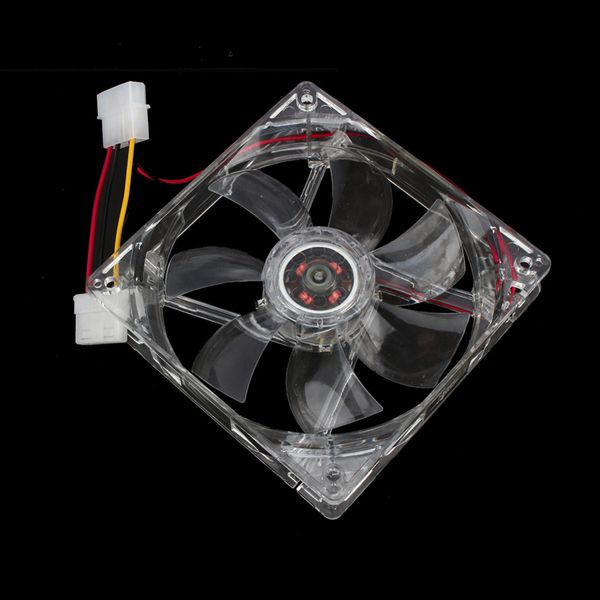 

12v cooling fan computer pc cpu cooler clear compute case quad 4 blue led light