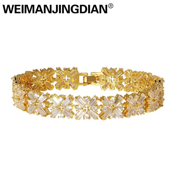 

weimanjingdian luxury cross cubic zirconia crystal wedding zircon cz tennis bracelets for women bride or bridesmaid, Black