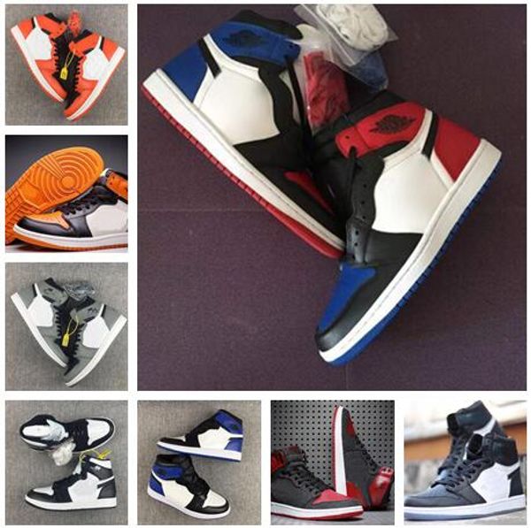 

1 Запрещенные мужские баскетбольные туфли ОГ высокой разводили черный красный кроссовки 2016 новые дешевые 1S обувь высокого качества мужская обувь США 8-13