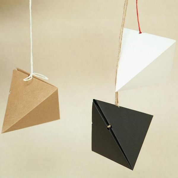 1113cm Triangle Candy Paper Boxes Gift Box For Wedding Birthday Favor Chocolate Packing Boxes Wholesale Storage Boxes For Moving Cheap Boxes For Sale