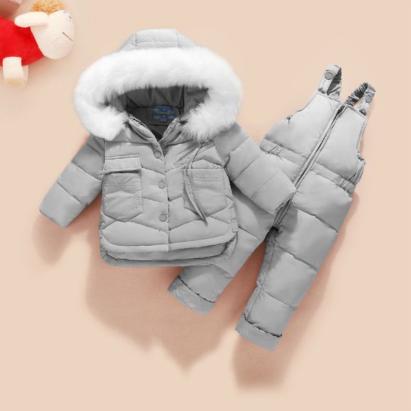 

children clothing kids snow wear jackets coats pants snowsuits girl winter ski suit down jackets set winter suit, Blue;gray
