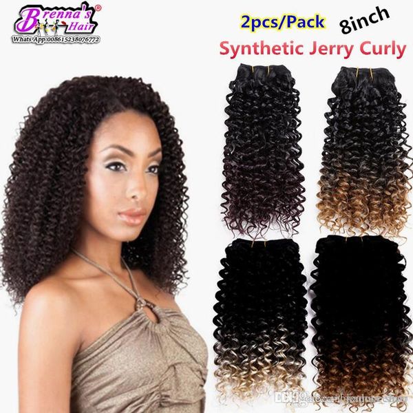 Pack 130g Bob Hairstyle 8inch Colored Curly Weave Bundles