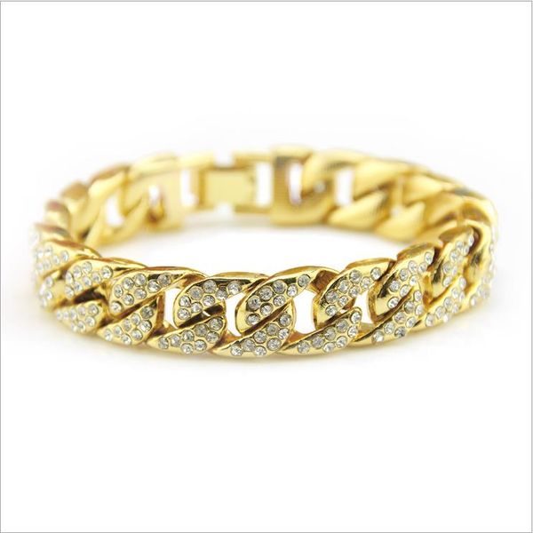 

fashionable europe and america diamond bracelet for stylish men hand chain alloy bracelets boy street dance, Black