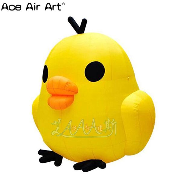 Decoración animal inflable personalizada, modelo de dibujos animados de pollo amarillo lindo grande hecho por Ace Air Art