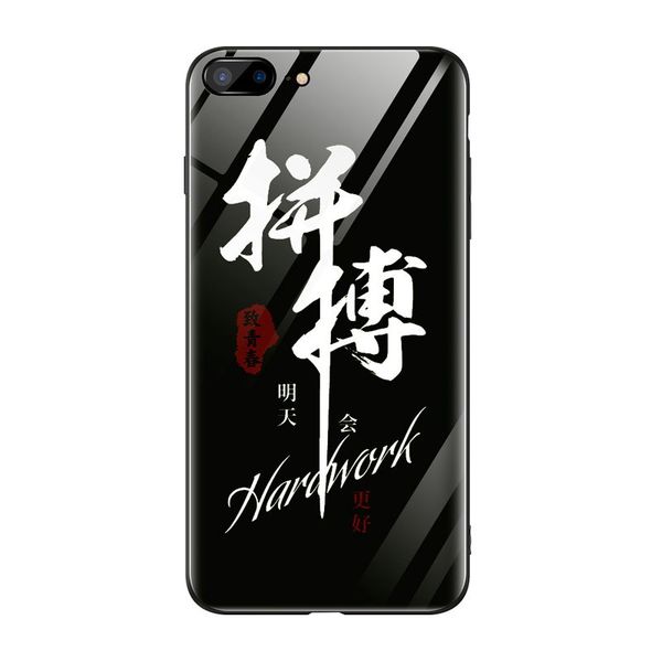 

2018 new arrival for iphone 8 luminous case tempered glass fluorescent case protective night light luminous case