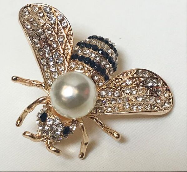 

aimei bee brooches insect brooch crystal rhinestone pin women and men jewelry cute small badges fashion jewelr 2200, Gray