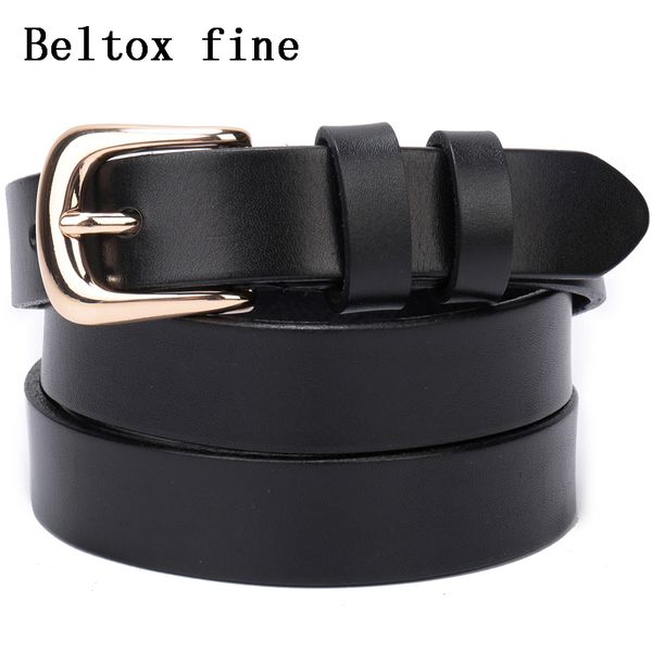

men's full grain leather solid color belt 22mm gold buckle cowskin belts for men fashon pin buckle ceinture homme waistband, Black;brown