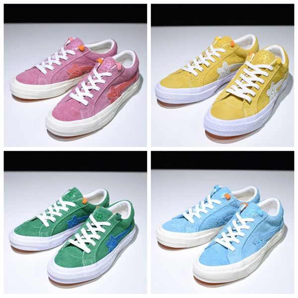 

2018 new ttc creator x tyler one stars ox golf le fleur suede fashion casual canvas shoes all scarlet green yellow sneakers 35-44, Black