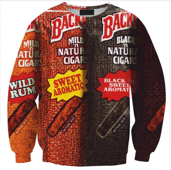 

wholesale-fashion womens/mens hd backwoods funny 3d print casual sweatshirt sz02, Black