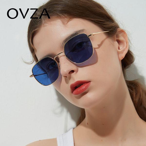 

ovza ретро солнцезащитные очки мужская прохладный прямоугольные очки женщины цвет линзы солнцезащитные очки металлический каркас gafas-де-со, White;black