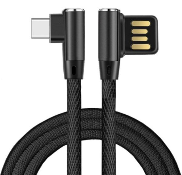

1m 2m 6ft u b type c cable max 2a fa t charging for am ung 8 9 note 8 9 xiaomi 90 degree double ided type c cable l bending nylon cord