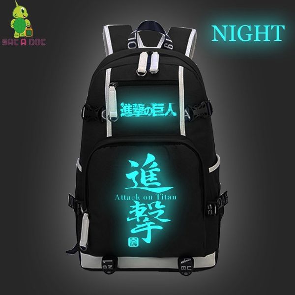 

anime attack on titan luminous backpack for teenage girls boys lapbackpack student school bags women men travel rucksack