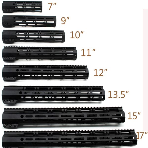 7''9''10''11''12''13.5''15''17'' inç M-lok Kelepçe Stil Handguard Ray Picatinny Montaj Sistemi Siyah