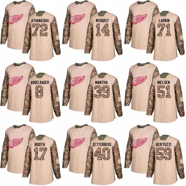 

2018 Camo Veterans Day 39 Anthony Mantha 28 Luke Witkowski 83 Trevor Daley 65 Danny DeKeyser Detroit Red Wings Custom Hockey Jerseys