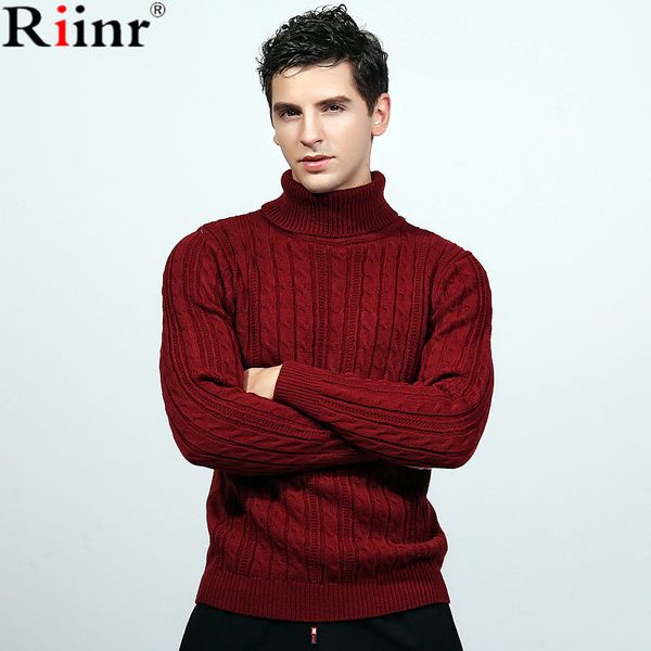 

wholesale-riinr 2017 fashion new arrival sweater men brand winter brand casual turtleneck solid color slim fit mens sweaters, White;black