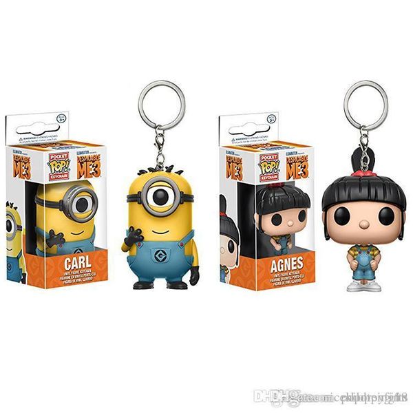 

popotoyfirm funko rick and morty despicable me 3 minions agnes pop pocket keychains action figure movie accessories key chian keychain