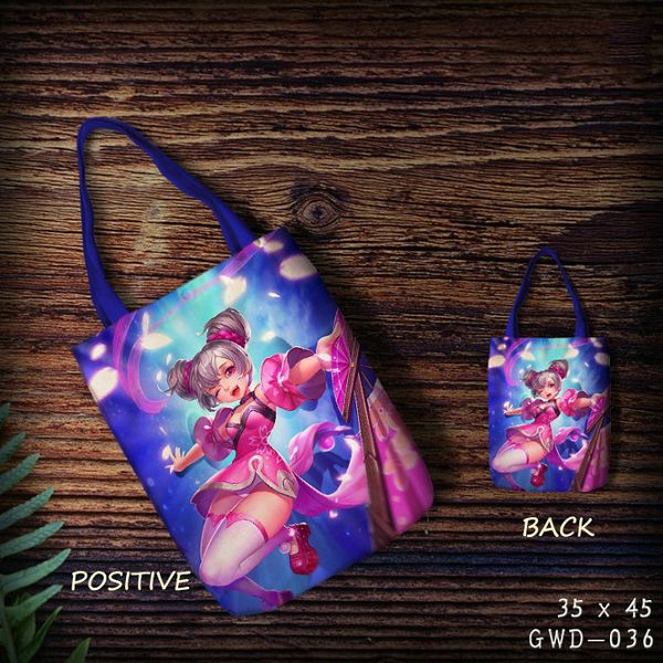 

king glory game figure shopping bags shoulder canvas female womens bag tote wholesale custom cartoon