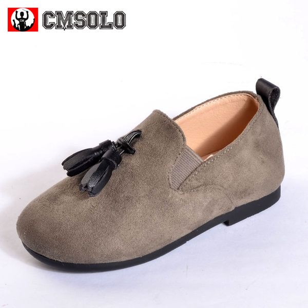 CMSOLO Scarpe per bambine per bambini Scarpe per bambini autunnali Slip-on Mocassini per bambini di nuova moda Matrimonio Scarpe per bambini con nappa piatta in stile britannico