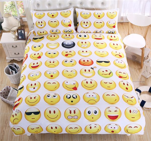 

home textile xpression face bedding set white duvet cover set decoration pillowcases printed bedclothes soft all size sj145