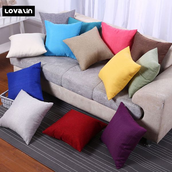 

lovalin brief style pillow cover for bedroom living room solid color office home decorative pillow case textile pillowcase zt004