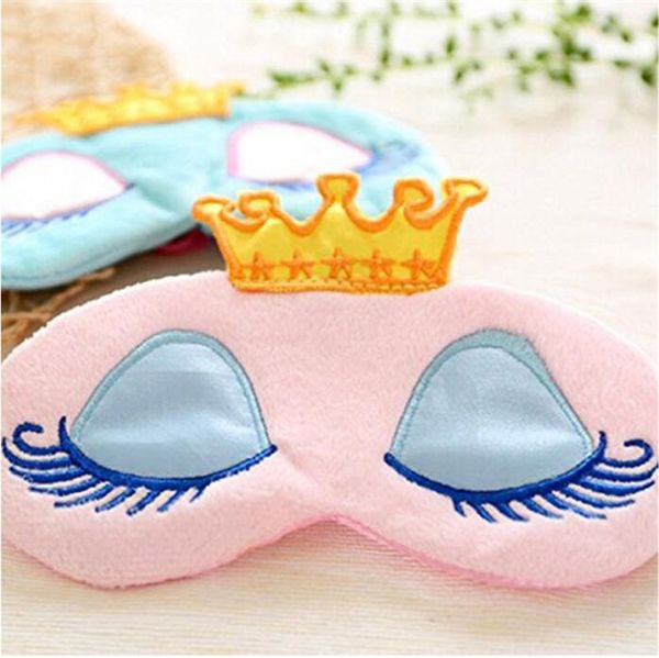 Crown Eye Blinder Winker Sleep Mask Padded Eyeshade Rest Relax per la copertura dei posti letto Travel Cartoon Long Eyelashes libera la nave 100