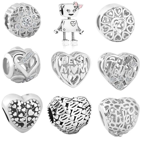 

moq 20pcs silver bead bella mom life tree family heart charm fit original pandora bracelet bangle diy jewelry j025, Bronze;silver