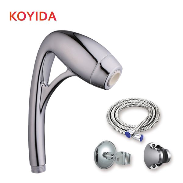 

koyida bathroom shower heads abs chrome water saving very high pressure big rainfall round hand held shower accesories je140