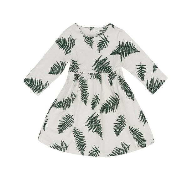 

girls dresses 2018 summer autumn baby girl clothes long sleeve leaves printing baby dress kids children clothing newborn infant clothes, Red;yellow