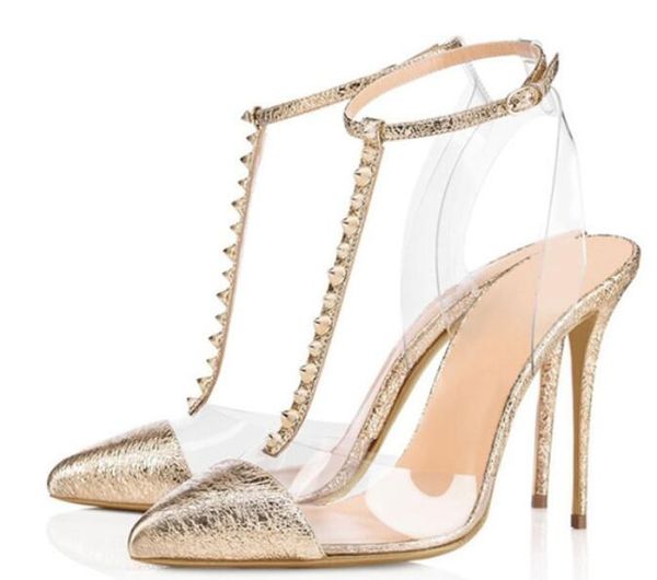 

2018 Summer sandals woman high heels Super High Ankle Strap sandals Sexy Thin Heels Women sandals wedding shoes spike stud pumps
