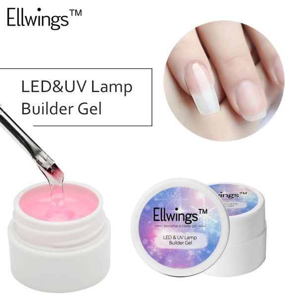 

ellwings builder gel for nail extensions finger extension uv gel polish forms for nail extension art varnish, Red;pink