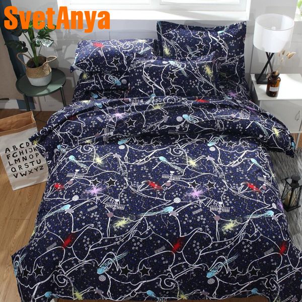 

svetanya pillowcase+duvet cover 3pc bedding set (no sheet) starry series bedlinen twin full  double king size