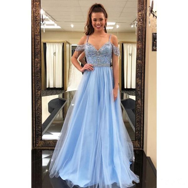 

2019 new a line prom dresses off shoulder capped sleeves lace aplliques long formal party evening gowns 2018 vestidos de novia, Black