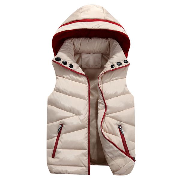 

women's vests winter 2021 fashion mother kids worm coat women hooded jackets solid vest family warm clothes, Black;white