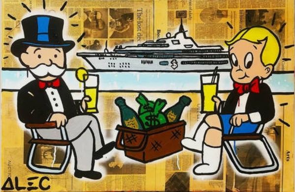 

handpainted & hd modern abstract alec monopoly oil painting on canvas graffiti wall art home decor yacht multi sizes g09