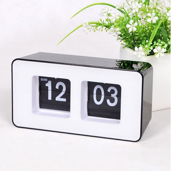 

korean version brief plastic automatic page deskalarm clocks rectangle art digital snooze electronic despertador friend gift
