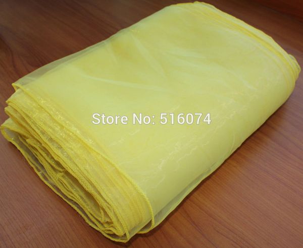 

wholesale-50pcs yellow organza chair sashes bow cover banquet hot