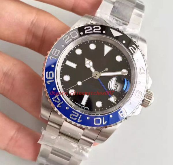 

Luxury watch 40MM ceramic GMT2 style multi-time zone Automatic movement sapphire mirror 316L stainless steel strap men's watch Free gift box
