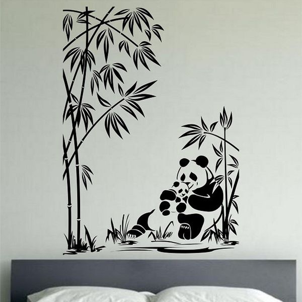 Mother And Son Panda Bamboo Plant Wall Stickers For Living Room Bedroom Home Wall Decoration Wall Decals Designs Wall Decals Flowers From Onlybrand