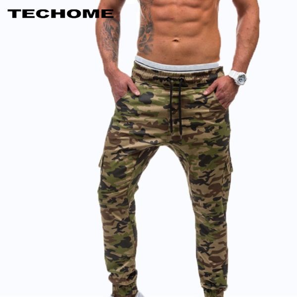 

новый хлопок уличная камуфляж мужские брюки 2017 мода повседневная осень карандаш брюки уличный стиль хип-хоп мужские бегуном брюки, Black