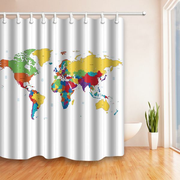 2019 Hot Color World Map Creativity 69 X 70 Inch Polyester Fabric