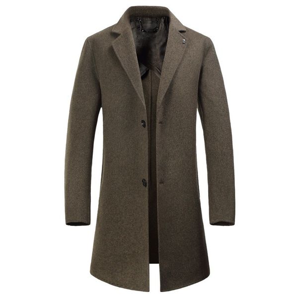 

8xl 7xl plus size brand men's casual wool jacket winter thick warm luxury knitted wool fashion slim lapel coat, Black