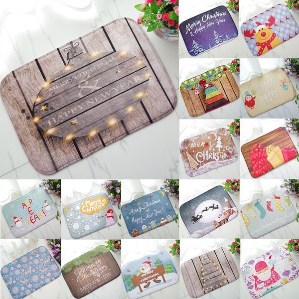 

1pcs merry christmas pattern carpet 60*40cm door mats doormats outdoor kitchen bathroom living room floor mat rug 48044