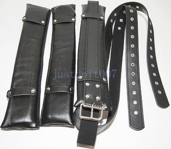 

thigh leather sling padded neck & thigh #r45 set harness adjustable strap restraints mjosr