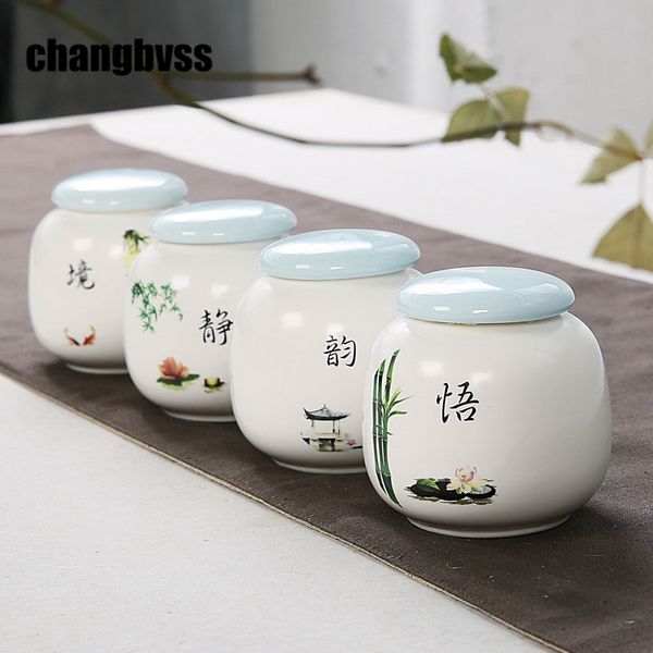 2019 Chinese Style Ceramic Jars For Spice Kitchen Storage Canister