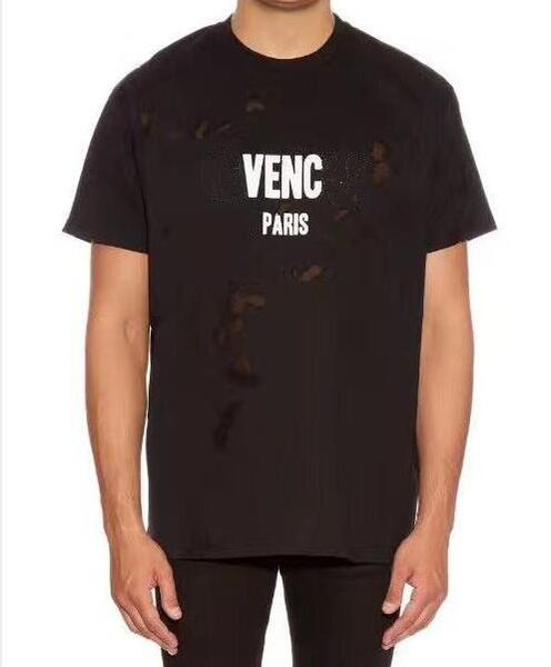 

free ship 18ss Summer Street wear Europe giv Paris Fashion Men High Quality Big Broken Hole Cotton Tshirt Casual Women polo Tee T-shirt S-XL